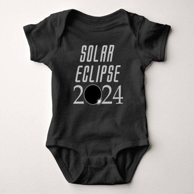 Body Para Bebê Primeira blusa Eclipse Solar Eclipse 2024 do bebê (Frente)