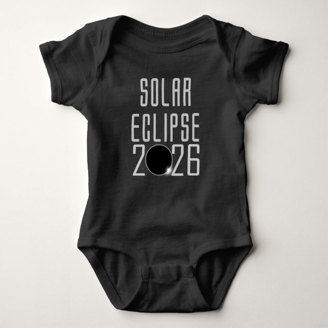 Body Para Bebê Primeira blusa Eclipse Solar Eclipse 2026 do bebê (Frente)