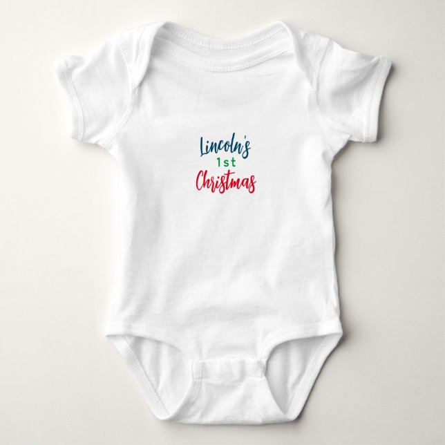 Body Para Bebê PRIMEIRA fantasia NATAL DE BEBÊ PERSONALIZADA (Frente)