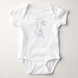 Body Para Bebê Primeira Páscoa de menino com coelho roxo fofo
