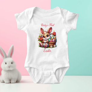 Body Para Bebê Primeira Páscoa do Bebê Personalizado