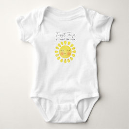 Body Para Bebê Primeira Viagem ao redor do Sol 1º Aniversário