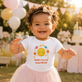 Body Para Bebê Primeira viagem ao redor do sol/ personalizado