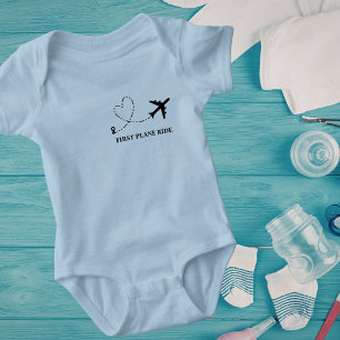 Body Para Bebê Primeira Viagem de Avião Bebê Azul Personalizado