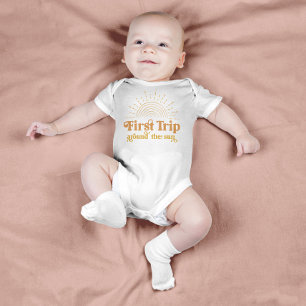 Body Para Bebê Primeira Viagem Em Torno Do Sol Primeiro Aniversá