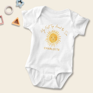 Body Para Bebê Primeira Volta ao Sol Aniversário da Menina
