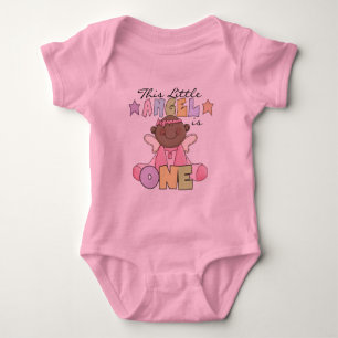 Body Para Bebê Primeiro aniversario Anjo Africano Americano