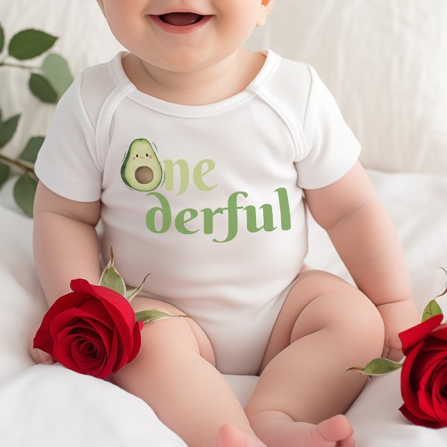 Body Para Bebê Primeiro aniversario Avocado Maravilhoso (Onederful Avocado 1st Birthday Baby Bodysuit)