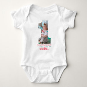 BODY PARA BEBÊ PRIMEIRO ANIVERSARIO BABY FECHA FOTO PERSONALIZADA