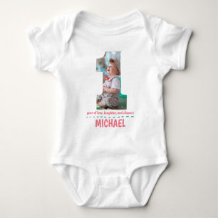 BODY PARA BEBÊ PRIMEIRO ANIVERSARIO BABY FECHA FOTO PERSONALIZADA