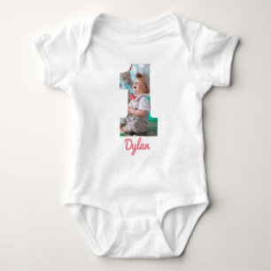 BODY PARA BEBÊ PRIMEIRO ANIVERSARIO BABY FECHA FOTO PERSONALIZADA