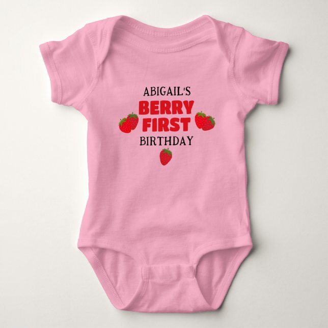 BODY PARA BEBÊ PRIMEIRO ANIVERSÁRIO DA BERRY (Frente)