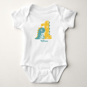 Body Para Bebê Primeiro aniversario de Bebê de Cartoon Bonito Di