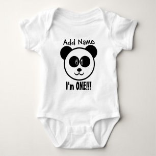 Body Para Bebê Primeiro aniversario de um ano com Panda V03BA
