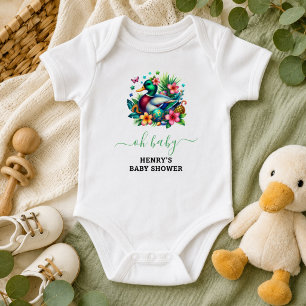 Body Para Bebê primeiro aniversario do Garoto do Pato Sortudo Ver