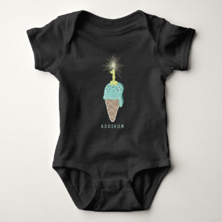 Body Para Bebê Primeiro aniversario do Sorvete Sparkler Baby Boy