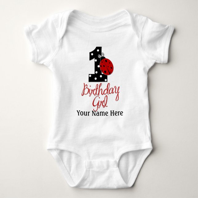 Body Para Bebê primeiro aniversario - Lady Bug - 1 - Ladybug (Frente)