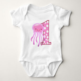 Body Para Bebê Primeiro Aniversário, medusa