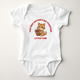 Body Para Bebê Primeiro Bodysuit de Dia das Mães: Gatinho Ruivo F