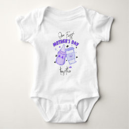 Body Para Bebê Primeiro Dia das Mães Juntos / Conjunto Combinando