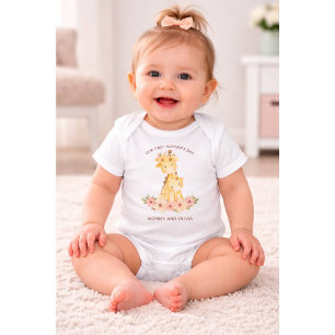 Body Para Bebê Primeiro Dia das Mães Personalizado Mamãe & Nome