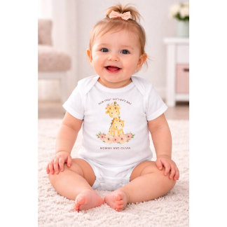 Body Para Bebê Primeiro Dia das Mães Personalizado Mamãe & Nome