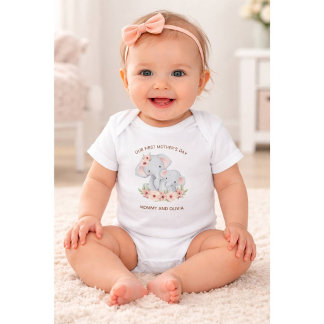 Body Para Bebê Primeiro Dia das Mães Personalizado Mamãe & Nome
