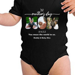 Body Para Bebê Primeiro Dia das Mães  Recorte de Mamãe Colagem de
