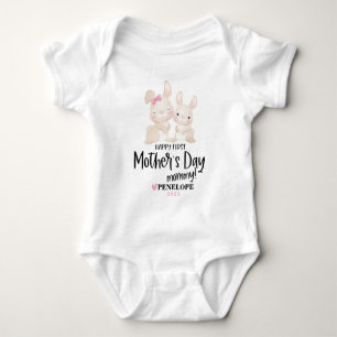 Body Para Bebê Primeiro Dia de as mães Feliz Personalizado