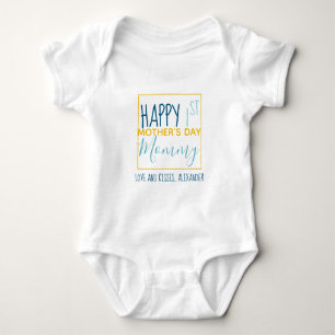 Body Para Bebê Primeiro Dia de as mães Feliz Personalizado