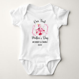 Body Para Bebê Primeiro Dia de as mães Personalizado, Nome Person