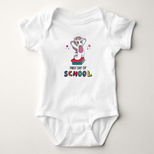 Body Para Bebê Primeiro dia de escola Unicórnio