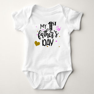 Body Para Bebê Primeiro Dia de os pais —>Fato de mascar feminino