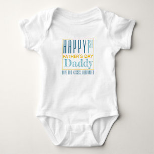 Body Para Bebê Primeiro Dia de os pais Feliz Personalizado