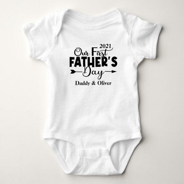 Body Para Bebê Primeiro Dia dos Pais Branco (Frente)