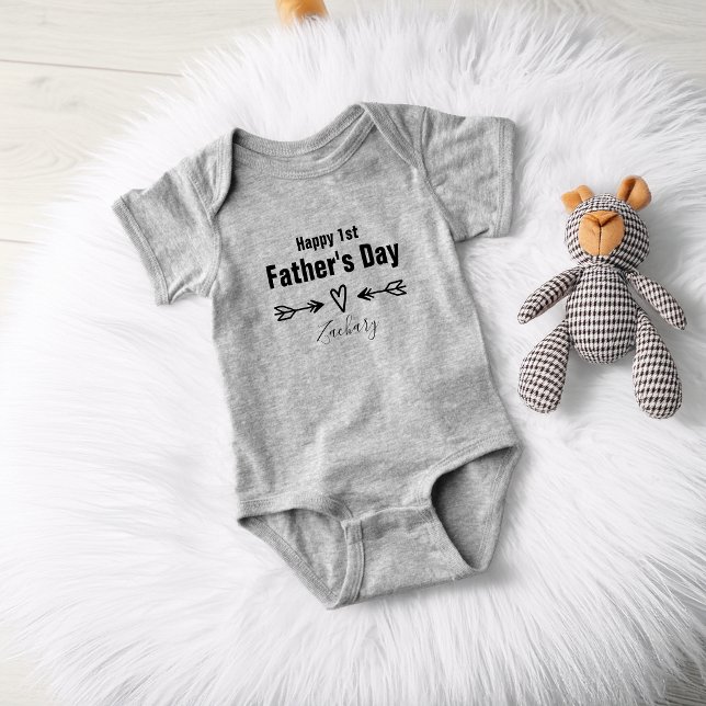 Body Para Bebê Primeiro Dia dos Pais Personalizado (First Father's Day Personalized Baby Bodysuit)