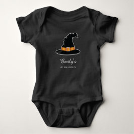 Body Para Bebê Primeiro Halloween da Criança com Chapéu de Bruxa
