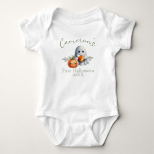 Body Para Bebê Primeiro Halloween do Bebê Nome Personalizado Fant