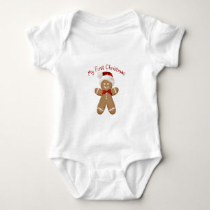 Body Para Bebê Primeiro Homem de Biscoito de Natal