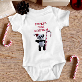 Body Para Bebê Primeiro Macacão de Natal Urso Panda Fofo Bebê