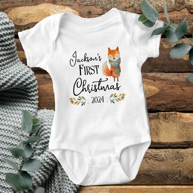 Body Para Bebê Primeiro Natal - Cód. Aquarela Fox (Criador carregado)