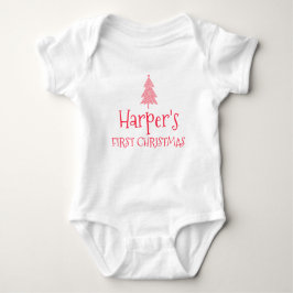 Body Para Bebê Primeiro Natal da Bebê Harper Roupa de Natal Perso