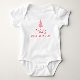 Body Para Bebê Primeiro Natal da Mia Bebê 1º Natal Nome Roupa