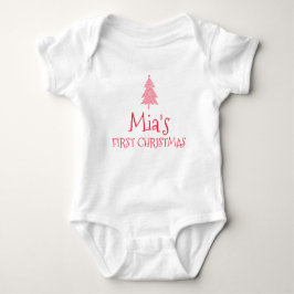 Body Para Bebê Primeiro Natal da Mia Bebê 1º Xmas Roupa Nome