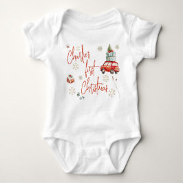 Body Para Bebê Primeiro Natal do Bebê Festivo Flocos de Neve Dour
