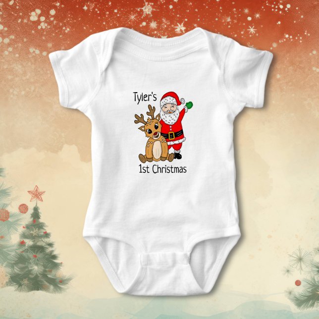 Body Para Bebê Primeiro Natal do Bebê Personalizado (Criador carregado)