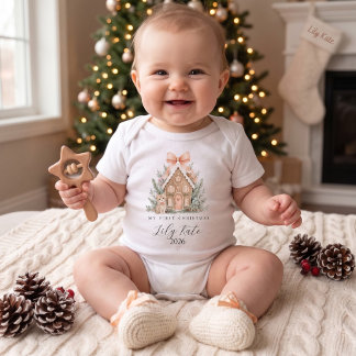 Body Para Bebê Primeiro Natal do Bebê Personalizado,menina
