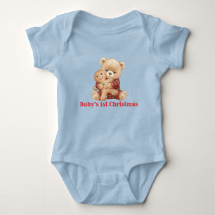Body Para Bebê Primeiro Natal do Ursinho Fofo 