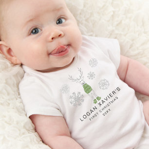 Body Para Bebê Primeiro Natal Moderno Cozy Rena