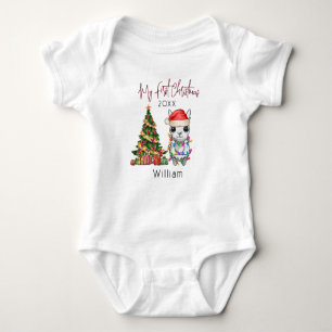 Body Para Bebê Primeiro Natal para o bebê personalizado alpaca ll
